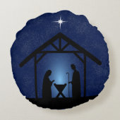 クリスマス出生シーン宗教 ラウンドクッション (裏面)