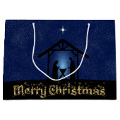 クリスマス出生シーン宗教 ラージペーパーバッグ (正面)