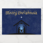 クリスマス出生シーン宗教 リキュールボトルラベル (シングルラベル)