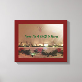 クリスマス出生シーン感動的引用文 キャンバスプリント