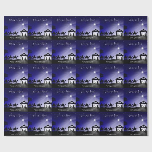 クリスマス出生シーン神クリスチャンへの栄光 ラッピングペーパー (フラット)