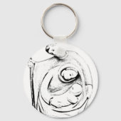 クリスマス出生シーン。クリスマスと休日 キーホルダー (正面)