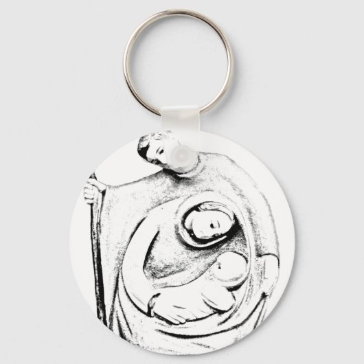 クリスマス出生シーン。クリスマスと休日 キーホルダー (正面)