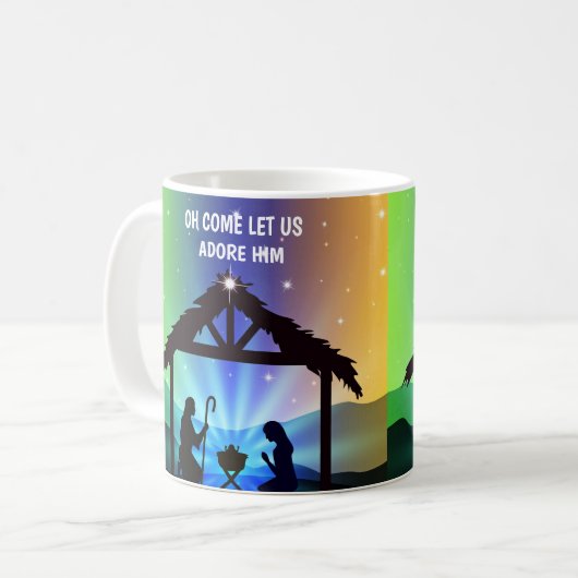 クリスマス出生シーン コーヒーマグカップ (正面左)