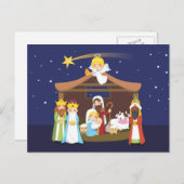 クリスマス出生シーン シーズンポストカード (正面/裏面)