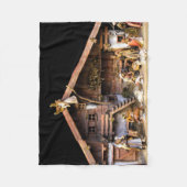 クリスマス出生シーン フリースブランケット (正面)