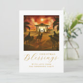 クリスマス出生シ賛美ーンの金ゴールドスクリプト シーズンカード (スタンド正面)