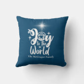 クリスマス出生ジョイへワールドブルー&ホワイト クッション (裏面)