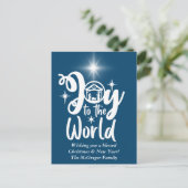 クリスマス出生ジョイへワールドブルー&ホワイト シーズンポストカード (スタンド正面)