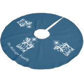 クリスマス出生ジョイへワールドブルー&ホワイト ブラッシュドポリエステルツリースカート (アングル)