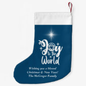 クリスマス出生ジョイへワールドブルー&ホワイトC スモールクリスマスストッキング (裏面)