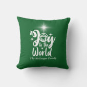 クリスマス出生ジョイへ世界の緑と白 クッション (正面)