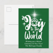 クリスマス出生ジョイへ世界の緑と白 シーズンポストカード (正面/裏面)