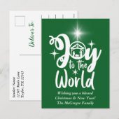 クリスマス出生ジョイへ世界の緑と白 シーズンポストカード (正面/裏面)