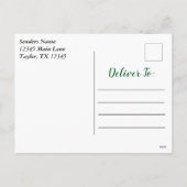 クリスマス出生ジョイへ世界の緑と白 シーズンポストカード (裏面)