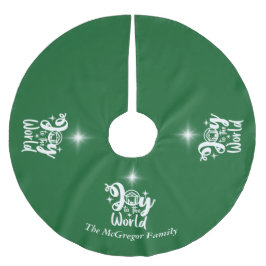 クリスマス出生ジョイへ世界の緑と白 ブラッシュドポリエステルツリースカート