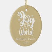 クリスマス出生ジョイへ世界金ゴールド&ホワイト セラミックオーナメント (右)