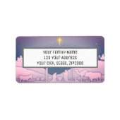 クリスマス出生スター・オブ・ベツレヘム・アドレス ラベル (正面)