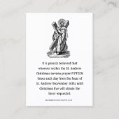 クリスマス出生セントアンドリューノヴェナ祈りの言葉聖 名刺 (裏面)