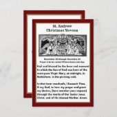 クリスマス出生セント・アンドリュー・ノヴェナ祈りの言葉カード サンキューカード (正面/裏面)