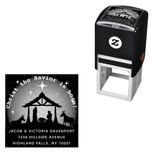 クリスマス出生タイプライター差出人住所 セルフインキングスタンプ (インサイチュ)