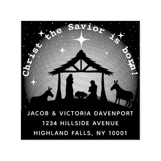 クリスマス出生タイプライター差出人住所 セルフインキングスタンプ (デザイン)