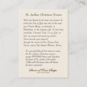 クリスマス出生ノヴェナイエズメリーホリーカード 名刺 (裏面)