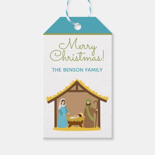 クリスマス出生パーソナライズされたギフトラベル ギフトタグ (正面)