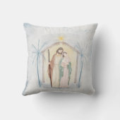 クリスマス出生パームツリーズウォーターカラー クッション (裏面)