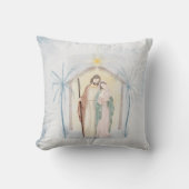 クリスマス出生パームツリーズウォーターカラー クッション (正面)