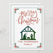 クリスマス出生ファミリ名 シーズンカード (正面/裏面)