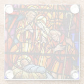 クリスマス出生プレゼント ガラスコースター (裏面)