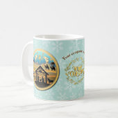 クリスマス出生ベビーイエスインマンガーシーン コーヒーマグカップ (正面左)