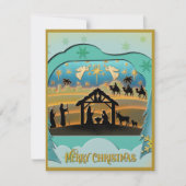 クリスマス出生ベビーイエスインマンガーシーン シーズンカード (正面)