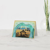 クリスマス出生ベビーイエスインマンガーシーン シーズンカード (正面)