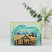 クリスマス出生ベビーイエスインマンガーシーン シーズンポストカード (スタンド正面)