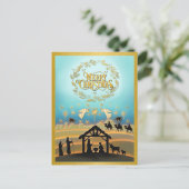 クリスマス出生ベビーイエスインマンガーシーン シーズンポストカード (スタンド正面)