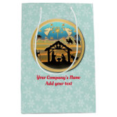 クリスマス出生ベビーイエスインマンガーシーン ミディアムペーパーバッグ (正面)