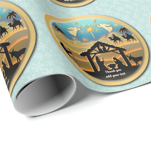 クリスマス出生ベビーイエスインマンガーシーン ラッピングペーパー (ロールコーナー)