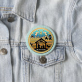 クリスマス出生ベビーイエスインマンガーシーン 缶バッジ (インサイチュ)