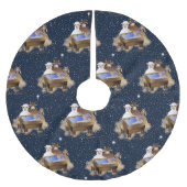 クリスマス出生ベビーイエス ブラッシュドポリエステルツリースカート (正面)