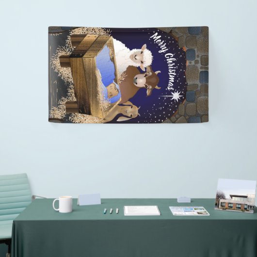 クリスマス出生ベビーイエス 横断幕 (トレードショー)