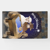 クリスマス出生ベビーイエス 横断幕 (横)