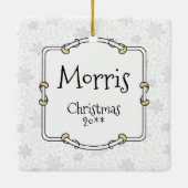 クリスマス出生ペンブロークウェルシュコーギー(赤1)おもしろい セラミックオーナメント (裏面)