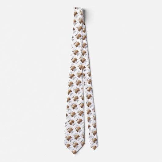 クリスマス出生ペンブロークウェルシュコーギー（赤1）おもしろい ネクタイ (正面)