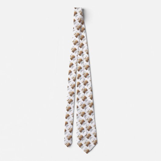 クリスマス出生ペンブロークウェルシュコーギー（赤1）おもしろい ネクタイ (裏面)