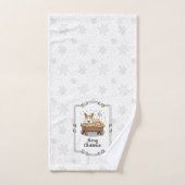 クリスマス出生ペンブロークウェルシュコーギー（赤1）おもしろい バスタオルセット (ハンドタオル)