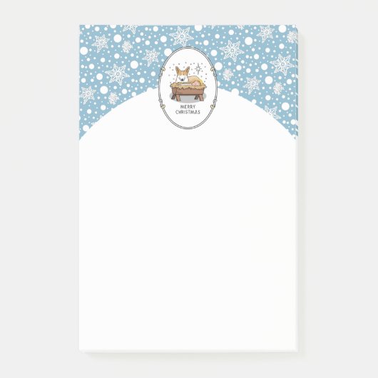 クリスマス出生ペンブロークウェルシュコーギー(赤1)おもしろい ポストイット (正面)