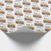 クリスマス出生ペンブロークウェルシュコーギー（赤1）おもしろい ラッピングペーパー (コーナー)