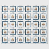 クリスマス出生ペンブロークウェルシュコーギー(赤1)おもしろい ラッピングペーパー (フラット)